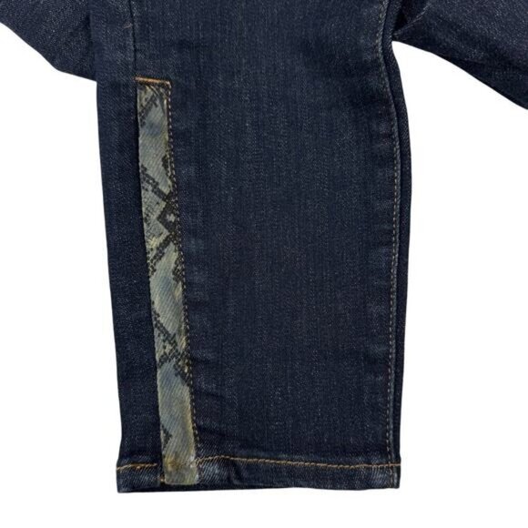 Pilcro Anthro High-Rise Skinny Stretch Blue Jeans Ankle Snakeskin Zipper Size 27 - Picture 9 of 9
